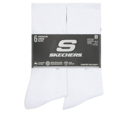 6 Pack Large Core Crew Socks | Skechers Men|Clothing